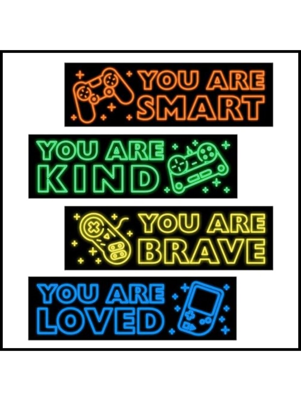 Glow in The Dark Gamer Wall Decals Inspirational Stickers for Boys Room